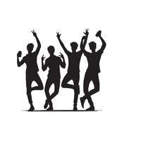 Friends silhouette on white background. Group of Friends' illustration. vector