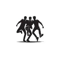 Friends silhouette on white background. Group of Friends' illustration. vector