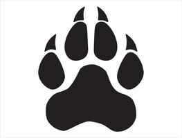 Panther paw silhouette on white background vector