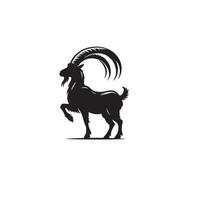 Goat silhouette on white background. Goat logo, Goat illustration vector