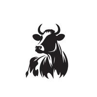 Bull silhouette on white background. Cow illustration. bull logo ,cow logo vector