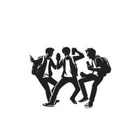 Friends silhouette on white background. Group of Friends' illustration. vector