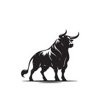 Bull silhouette on white background. Cow illustration. bull logo ,cow logo vector