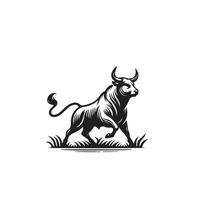 Bull silhouette on white background. Cow illustration. bull logo ,cow logo vector