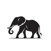 Elephant silhouette isolated on white background. Elephant logo. vector