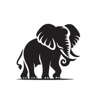 Elephant silhouette isolated on white background. Elephant logo. vector