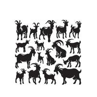 Goat silhouette on white background. Goat logo, Goat illustration vector