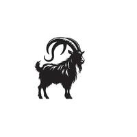 Goat silhouette on white background. Goat logo, Goat illustration vector