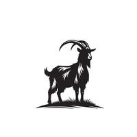 Goat silhouette on white background. Goat logo, Goat illustration vector