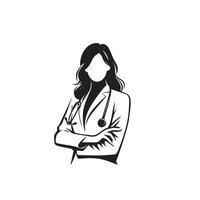 Doctor silhouette isolated on white background. Medical doctor illustration, doctor logo. vector