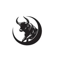 Bull silhouette on white background. Cow illustration. bull logo ,cow logo vector