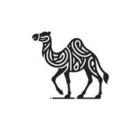 Camel silhouette on white background. Camel illustration, camel logo. vector