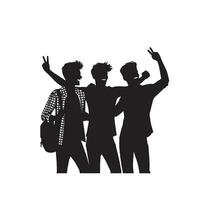 Friends silhouette on white background. Group of Friends' illustration. vector