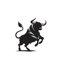 Bull silhouette on white background. Cow illustration. bull logo ,cow logo vector