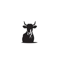 Bull silhouette on white background. Cow illustration. bull logo ,cow logo vector