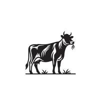 Bull silhouette on white background. Cow illustration. bull logo ,cow logo vector