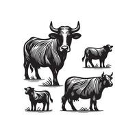 toro silueta en blanco antecedentes. vaca ilustración. toro logo ,vaca logo vector