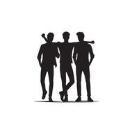 Friends silhouette on white background. Group of Friends' illustration. vector