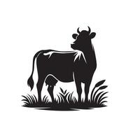 Bull silhouette on white background. Cow illustration. bull logo ,cow logo vector