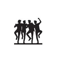 Friends silhouette on white background. Group of Friends' illustration. vector