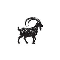 Goat silhouette on white background. Goat logo, Goat illustration vector