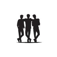 Friends silhouette on white background. Group of Friends' illustration. vector