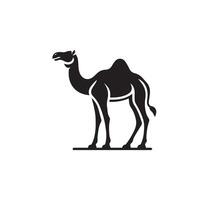 Camel silhouette on white background. Camel illustration, camel logo. vector