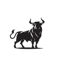 Bull silhouette on white background. Cow illustration. bull logo ,cow logo vector