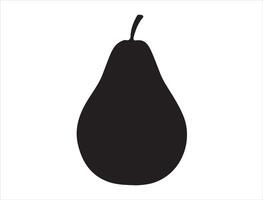 Pear silhouette on white background vector