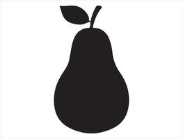 Pear silhouette on white background vector