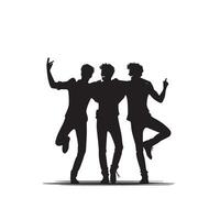 Friends silhouette on white background. Group of Friends' illustration. vector