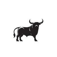 Bull silhouette on white background. Cow illustration. bull logo ,cow logo vector