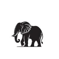 Elephant silhouette isolated on white background. Elephant logo. vector