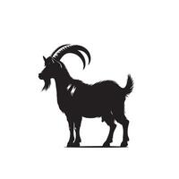 Goat silhouette on white background. Goat logo, Goat illustration vector