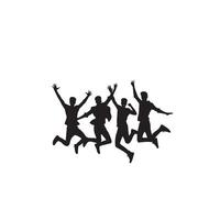 Friends silhouette on white background. Group of Friends' illustration. vector