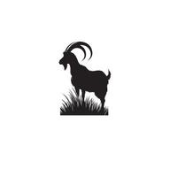 Goat silhouette on white background. Goat logo, Goat illustration vector