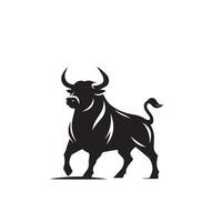 Bull silhouette on white background. Cow illustration. bull logo ,cow logo vector