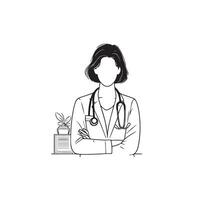 Doctor silhouette isolated on white background. Medical doctor illustration, doctor logo. vector