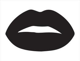 Lips silhouette on white background vector