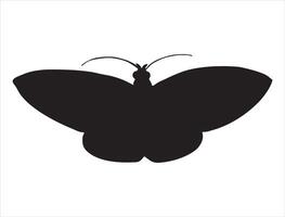 Moth silhouette on white background vector