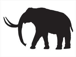 Mammoth silhouette on white background vector