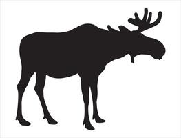 Moose silhouette on white background vector