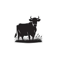 Bull silhouette on white background. Cow illustration. bull logo ,cow logo vector