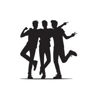 Friends silhouette on white background. Group of Friends' illustration. vector