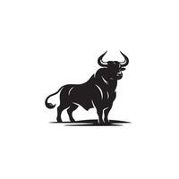 Bull silhouette on white background. Cow illustration. bull logo ,cow logo vector