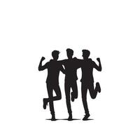 Friends silhouette on white background. Group of Friends' illustration. vector