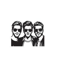 Friends silhouette on white background. Group of Friends' illustration. vector