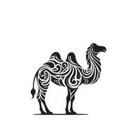 Camel silhouette on white background. Camel illustration, camel logo. vector