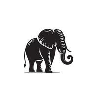 Elephant silhouette isolated on white background. Elephant logo. vector