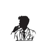 médico silueta aislado en blanco antecedentes. médico médico ilustración, médico logo. vector